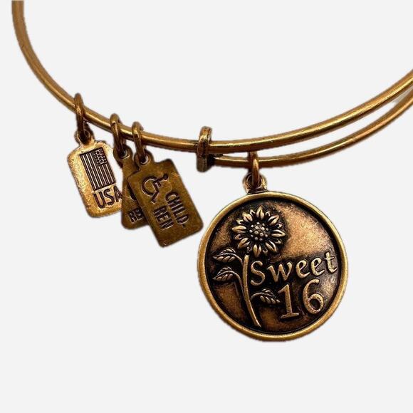 "Sweet 16" bangle gold bracelet from Wind & Fire - Picture 1 of 8